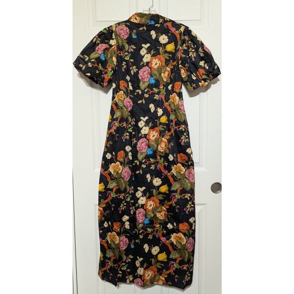 Tuckernuck Baroque Floral Delaney Maxi Dress Short Sleeve Collared Shirt Dress-S - Picture 6 of 11